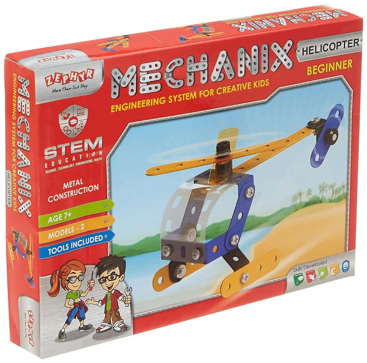 Zephyr Mechanix Beginner - Helicopter Mechanical Construction Toy For Kids Ages 7-12 Years 1