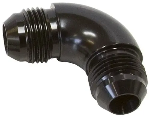An-12 Black 90° Full-Flow Swivel Union Fitting – Af521-12Blk 1