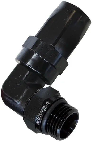 Af849-06-04Blk Orb Taper Swivel 90° Hose End – -4An To -6An Black Anodized Fitting 1