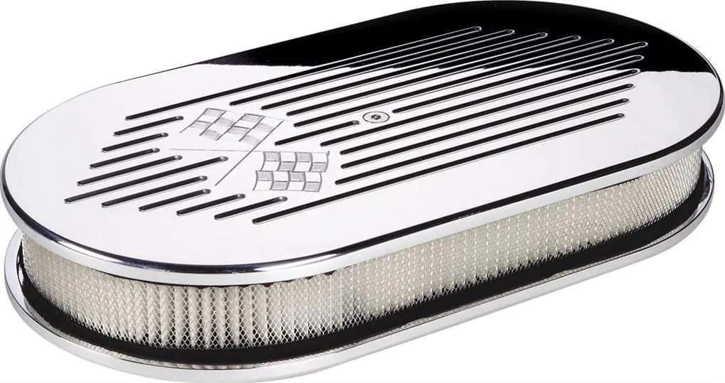 Bs15427 Polished Aluminum Oval Air Cleaner – Large-Diameter Cross-Flag Design 1