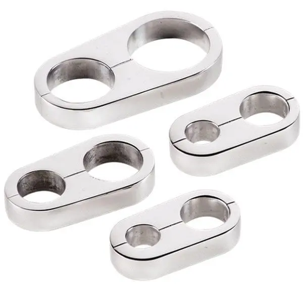 Bs68325 Polished Stainless Steel Hose Separator – Dual-Channel Clamp Style 1