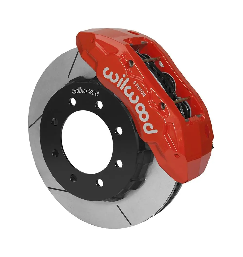 Wilwood 140-14558-R Tx6R Big Brake Front Kit – Radial-Mount, 6-Piston Calipers With Slotted Rotors 1